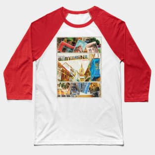 Greetings from Cartagena in Colombia Vintage style retro souvenir Baseball T-Shirt